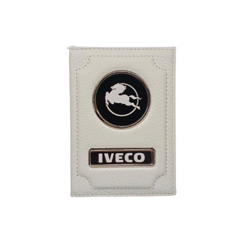 Обложка для автодокументов Iveco (ивеко) кожаная флотер