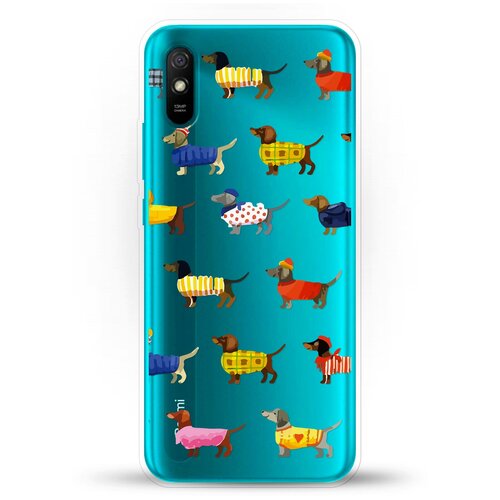фото Силиконовый чехол модные таксы на xiaomi redmi 9a andy & paul