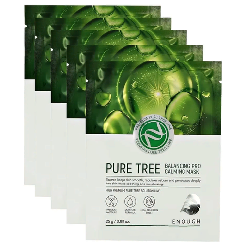 Enough Маска тканевая успокаивающая с экстрактом чайного дерева - Premium pure tree balancing, 25мл