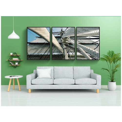 фото Набор модулных постеров для интерьера "оснастка, талль корабль, паруса" 60x90 см. в тубусе, без рамки lotsprints