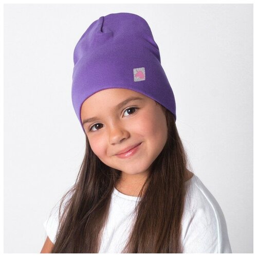 фото Шапка двухслойная, цвет сиреневый, размер 46-50 нет бренда