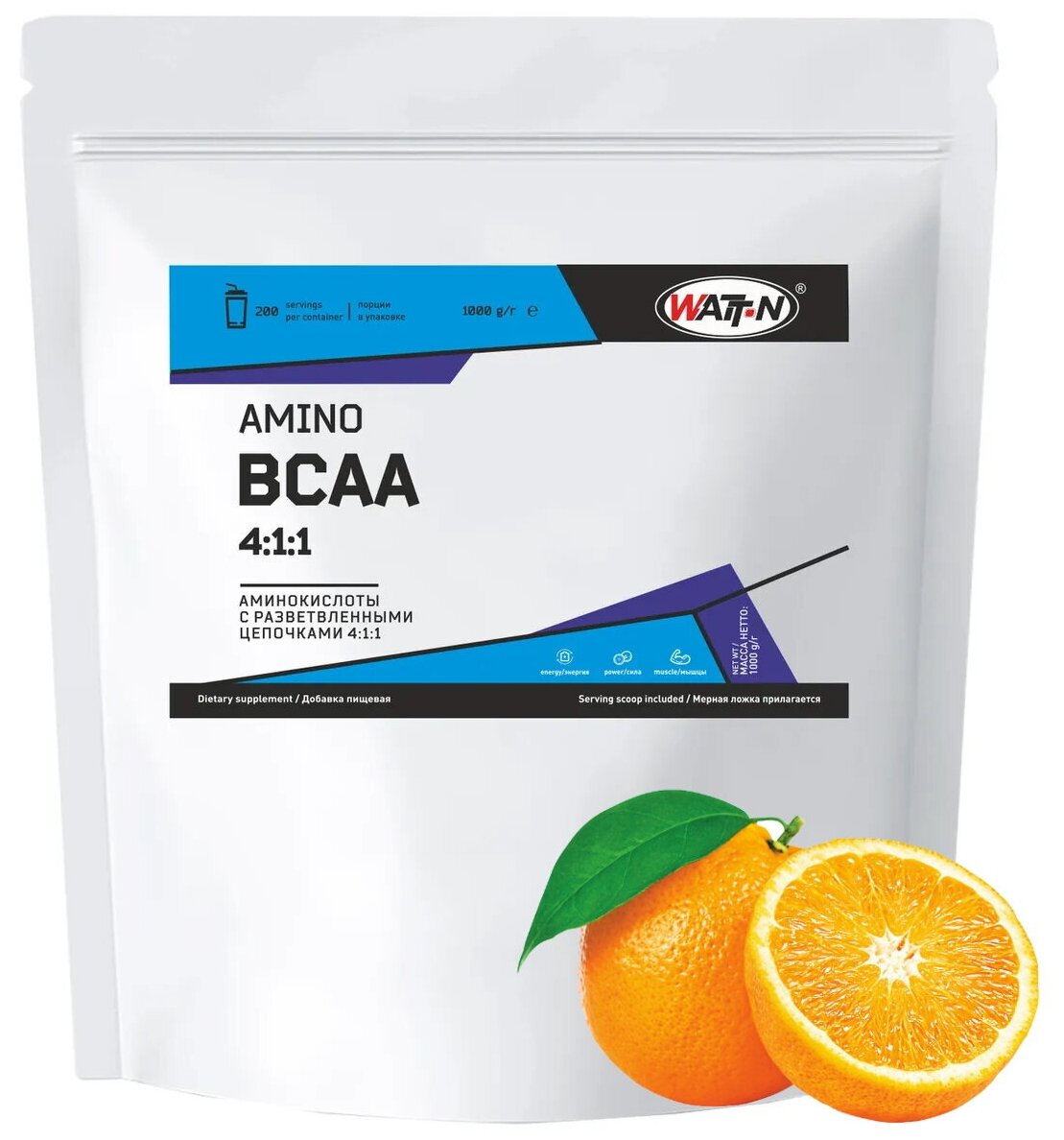 WATT NUTRITION BCAA 4:1:1, апельсин, 1кг.