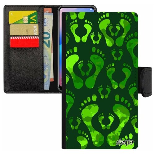 фото Чехол книжка на мобильный iphone 7, "след стопы" малыш младенец utaupia