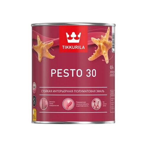 Tikkurila Euro Pesto 30 / Тиккурила Песто 30 эмаль алкидная для внутренних работ полуматовая база А 9л