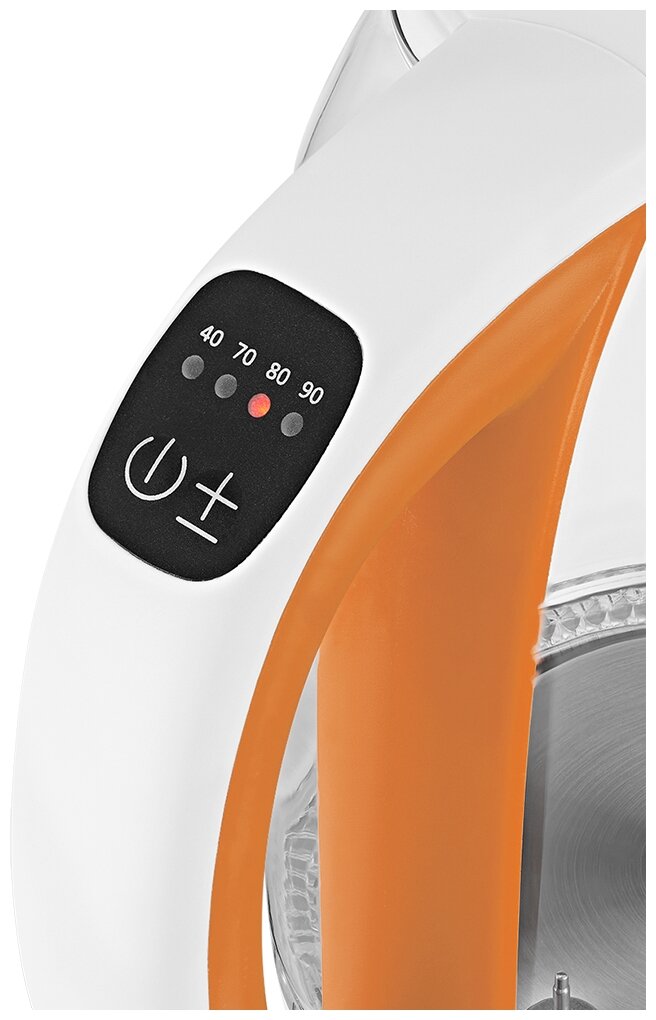 Чайник электрический KitFort , 2200Вт, белый и оранжевый - фото №3