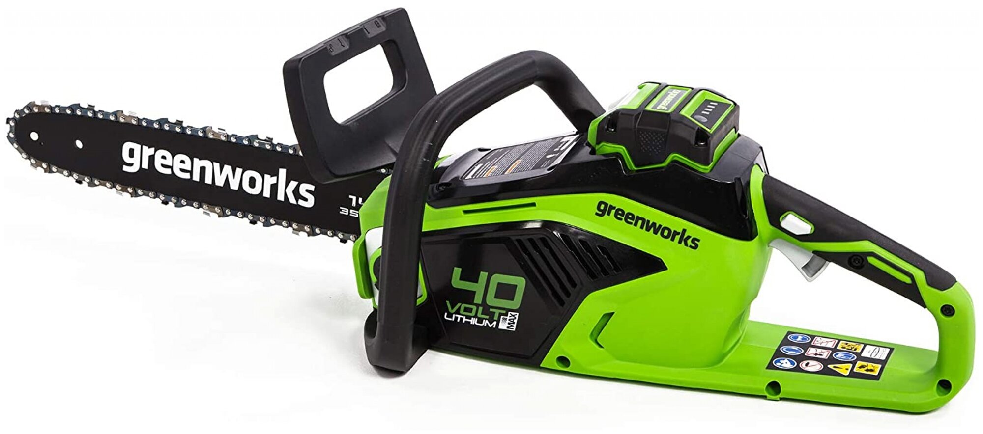 Аккумуляторная пила greenworks GD40CS15 (2005707UA) 1500 Вт 40 В/2 А·ч зеленый - фотография № 4