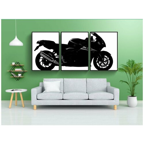 фото Набор модулных постеров для интерьера "bmw, k 1300, металлический" 60x90 см. в тубусе, без рамки lotsprints