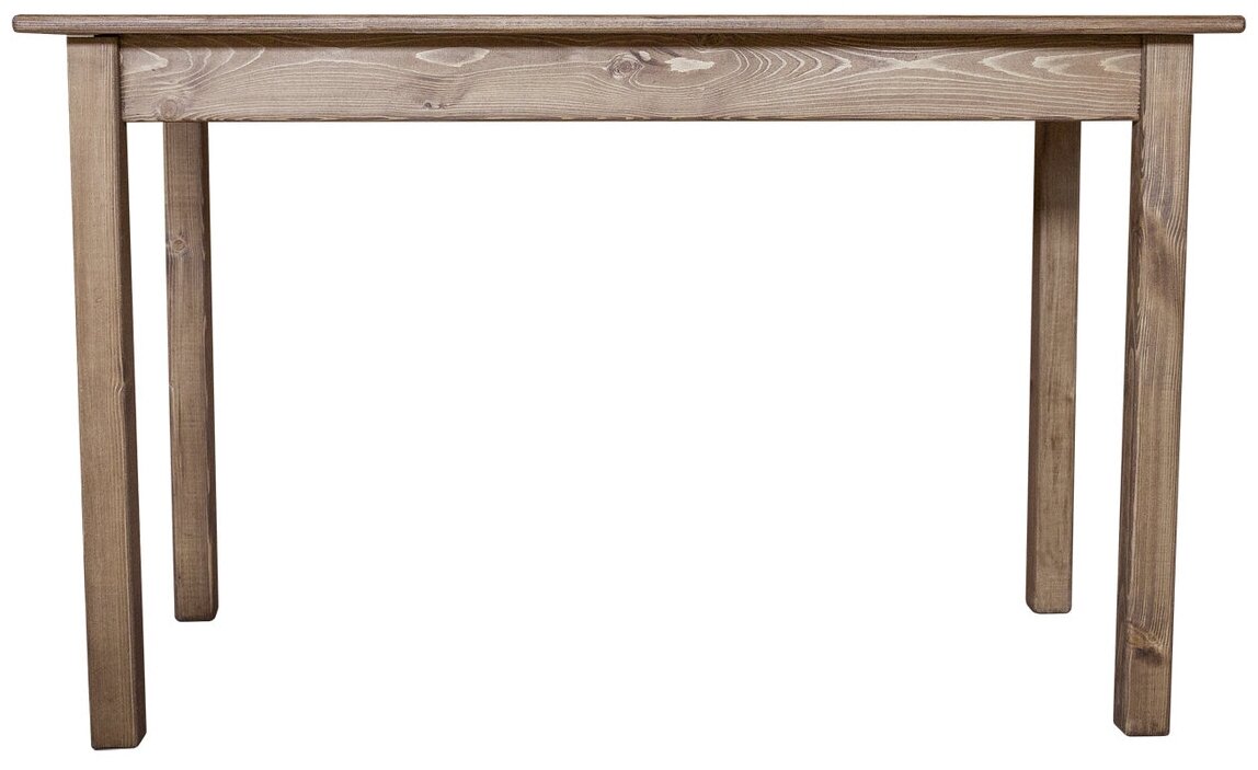 Стол из массива сосны кухонный прямоугольный деревянная столешница Solarius, Классика, цвет темный дуб, 120х60см - фотография № 2