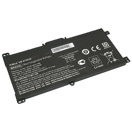 Аккумуляторная батарея iQZiP для ноутбука HP Pavilion X360 (BK03-3S1P) 11,55V 3400mAh OEM черная