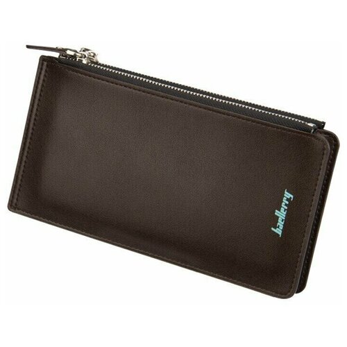 фото Кошелек мужской для карт из экокожи маленький, портмоне мужское для автодокументов, коричневый baellerry