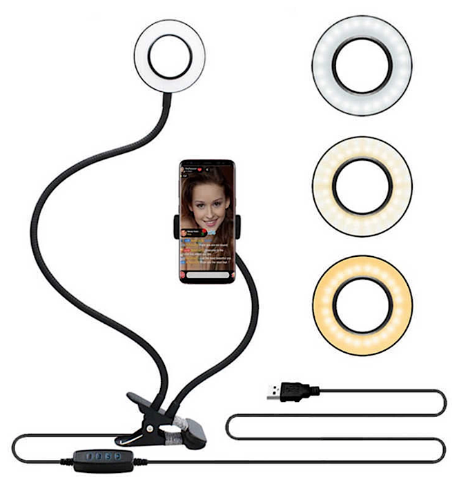Кольцевая светодиодная гибкая лампа со штативом для съемки Professional Live Stream