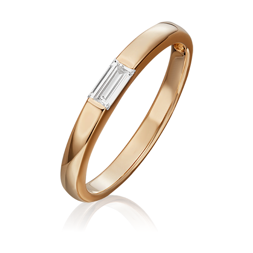 PLATINA jewelry Обручальное кольцо из красного золота с бриллиантом 01-1267-00-101-1110-30, размер 16,5