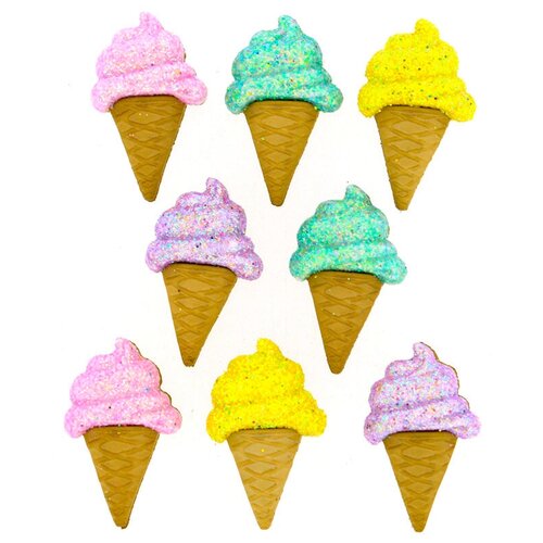 Пуговицы декоративные GLITTER ICE CREAM CONES