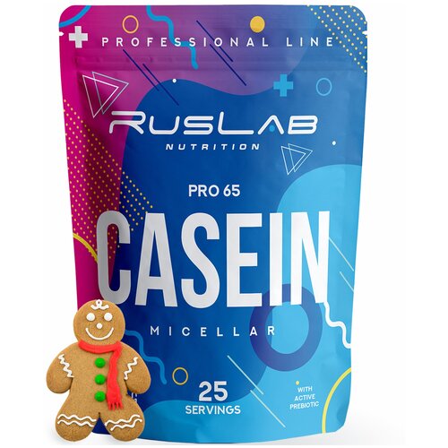 Казеиновый протеин CASEIN PRO 65, белковый коктейль (800 гр), вкус имбирный пряник протеин сывороточный whey белковый коктейль 800 гр вкус имбирный пряник