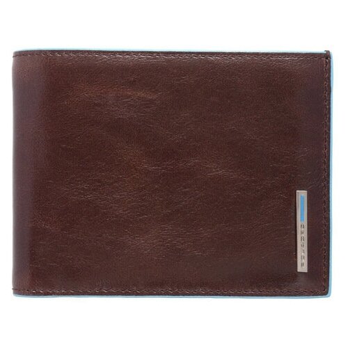 фото Кошелек piquadro, натуральная кожа, на кнопках, отделение для карт, коричневый, синий