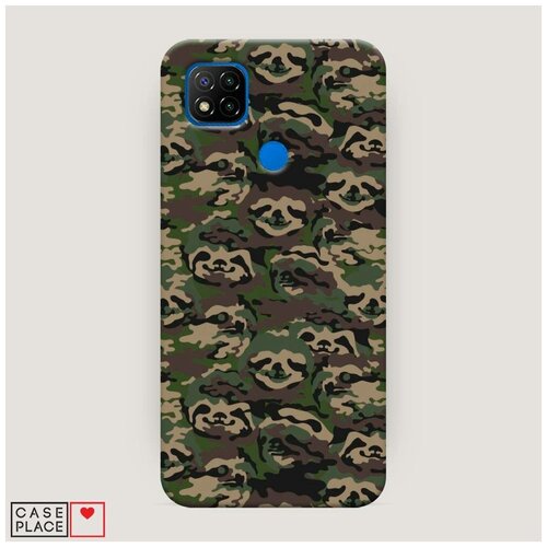 фото Чехол пластиковый xiaomi redmi 9c камуфляжные ленивцы case place