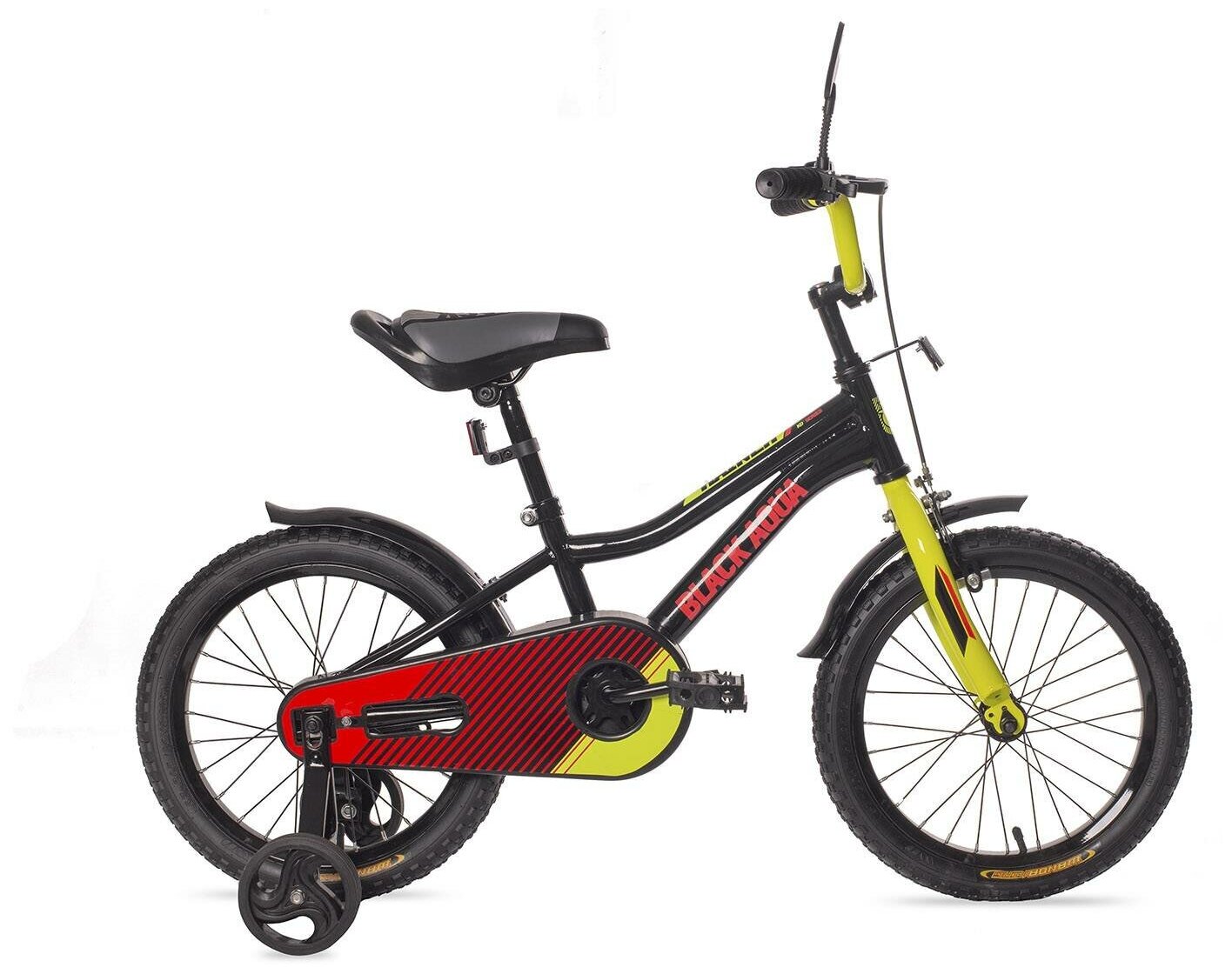 Велосипед детский 16 Black Aqua Rainer чёрно-лимонный
