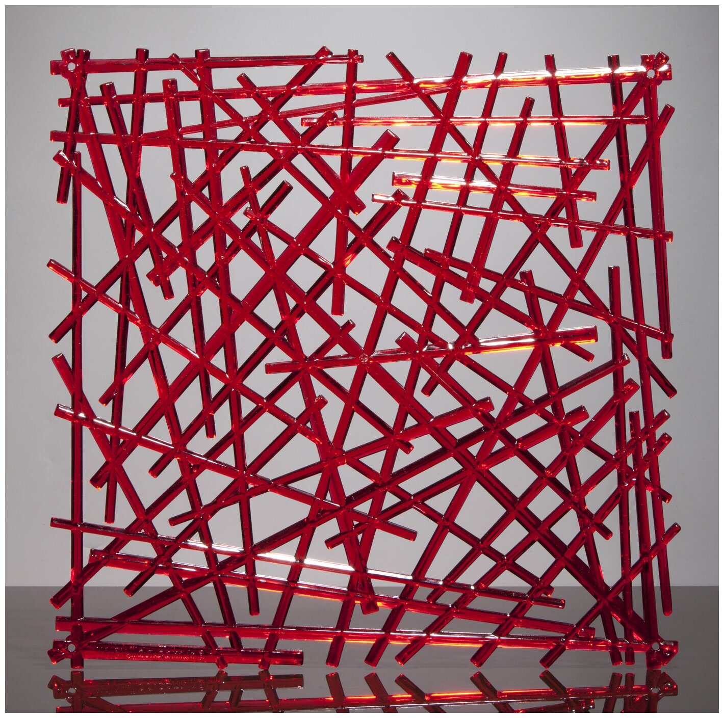 Комплект декоративных панелей из 4 шт. Jilda, коллекция "Хворост", 29х29 см, материал полистирол, цвет - красный