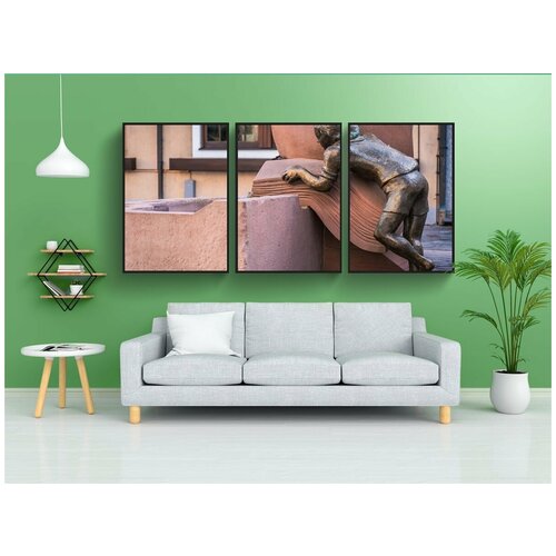 фото Набор модулных постеров для интерьера "скульптура, бронза, ребенок" 60x90 см. в тубусе, без рамки lotsprints