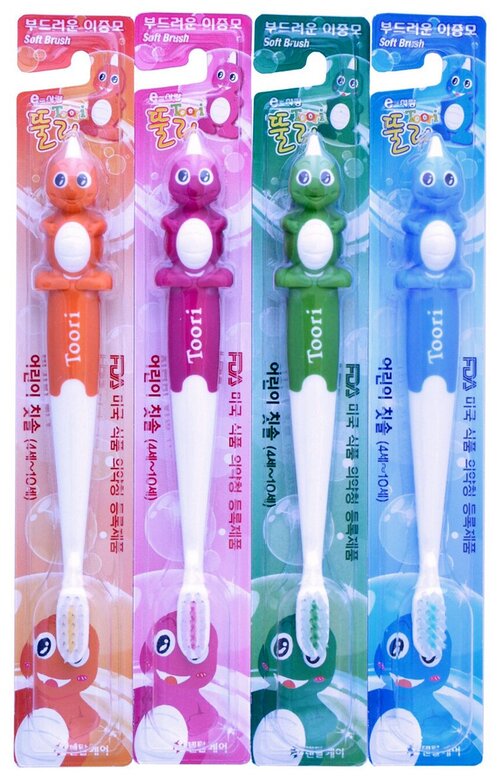 Dental Care Coco Bunny Набор детских зубных щеток, для детей 4-10 лет, 4 шт