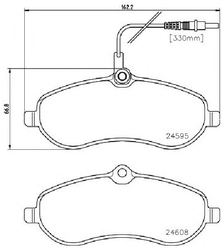 Дисковые тормозные колодки передние Textar 2459501 для Citroen Jumpy, FIAT Scudo, Peugeot Expert, Toyota ProAce (4 шт.)