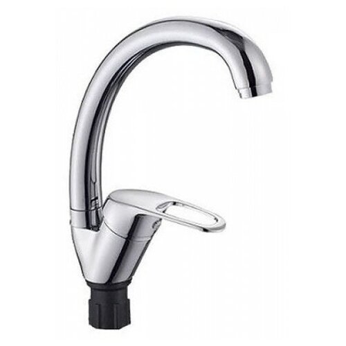 фото Смеситель д/кухни с высоким изливом, крепление гайка, хром, эверест (россия), арт b59-022