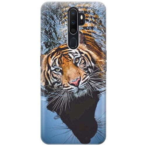 фото Re:pa накладка transparent для oppo a5 2020 с принтом "тигр купается"
