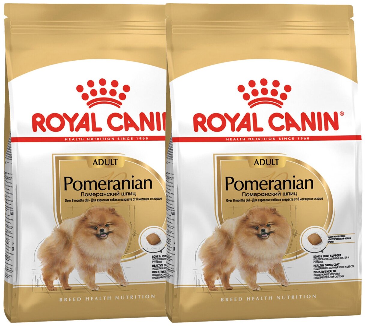 ROYAL CANIN POMERANIAN ADULT для взрослых собак померанский шпиц (0,5 + 0,5 кг)