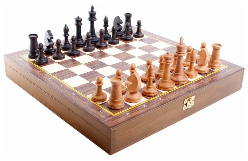 WoodGames Шахматы "Профессиональные" из бука с утяжелёнными турнирными фигурами (37 х 37 х 4,5 см)