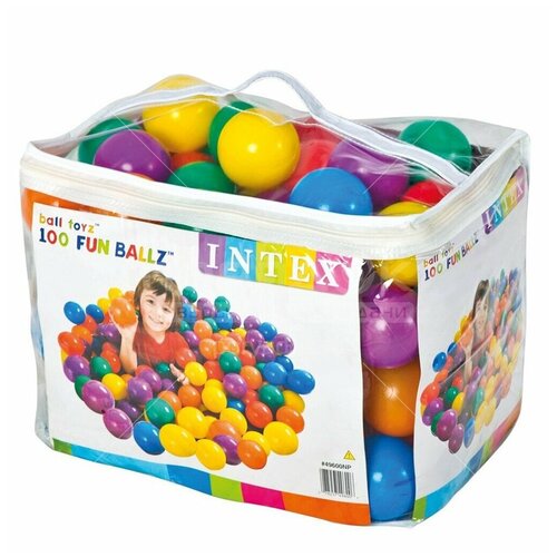 Пластиковые мячи для игровых центров INTEX 100 шт (49600NP)