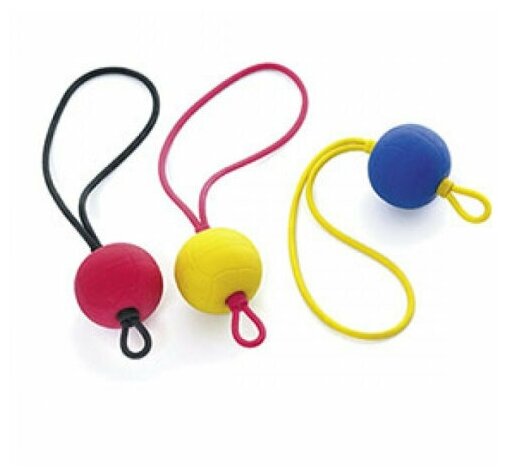 Karlie-Flamingo Игрушка для собак мяч резина+веревка 6 см цвет в ассорт.