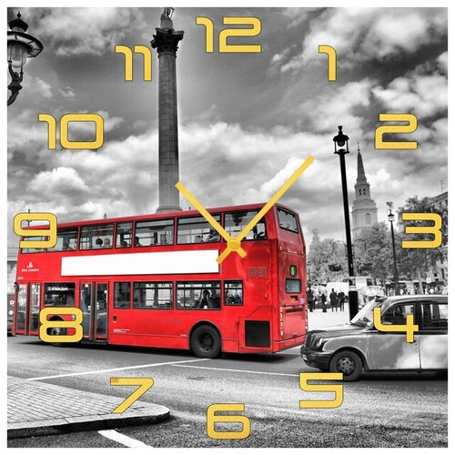 фото Svs настенные часы svs 3002668 красный автобус