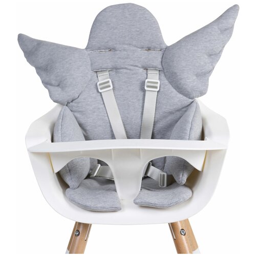 фото Стульчик для кормления childhome evolu 2 natural/white с подушкой angel grey