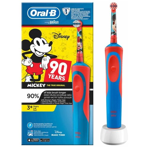 Электрическая зубная щётка Oral-B Mickey for Kids D12.513.1K, type 3709, 7000 об/мин, АКБ