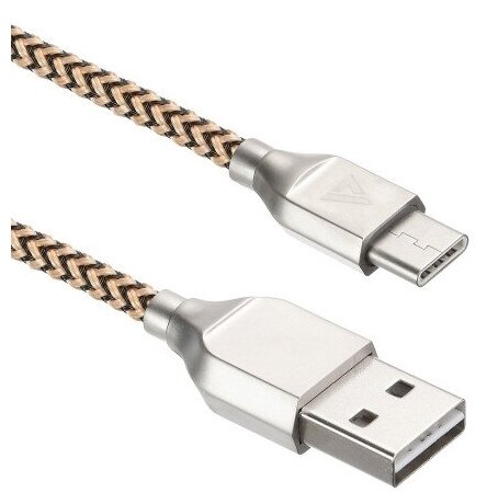 Кабель USB A --> Type-C (M) 1.0м (USB 2.0) ACD-Titan, нейлон, 2-ст. конн, желто-черный (ACD-U927-C2Y)