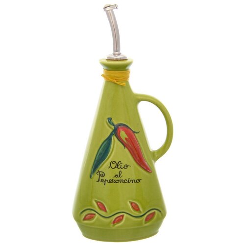 фото Бутылка для масла 750 мл 26,5 см artigianato ceramico by caroline "oliere classiche" зелёная / 228427