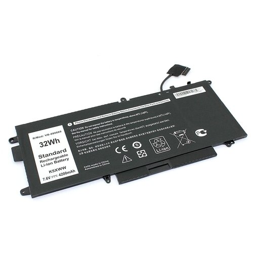 Аккумуляторная батарея для ноутбука Dell Latitude 12 5289 (K5XWW) 7.6V 4200mAh OEM аккумуляторная батарея для ноутбука dell latitude 12 5289 k5xww 7 6v 4200mah oem