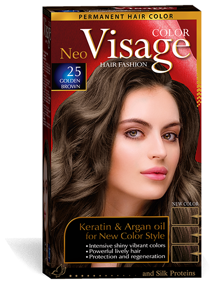 COLOR Visage Стойкая крем-краска для волос, 25 Золотисто-коричневый / Golden Brown