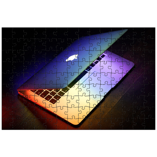 фото Магнитный пазл 27x18см."ноутбук, яблоко, macbook" на холодильник lotsprints