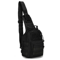Тактическая сумка-рюкзак на плечо для охоты, рыбалки, страйкбола. Черная
