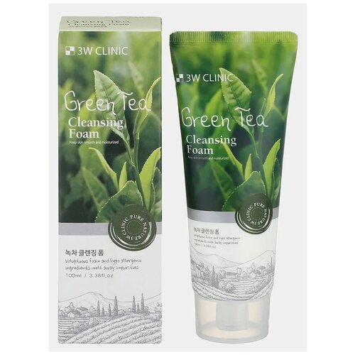 Пенка для умывания с зеленым чаем 3W Clinic Green Tea Foam Cleansing