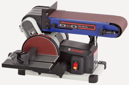 Изображение товара Ленточно-дисковый шлифовальный станок BELMASH BDG 100/152L, 500 Вт, 2980 об/мин, S221A