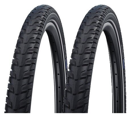 Комплект покрышек 2шт для велосипеда Schwalbe Energizer Plus Tour 28-29x2.00 (50-622), защита от проколов GreenGuard, Black-Reflex