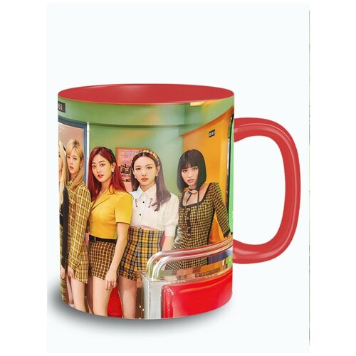 Кружка красная кпоп kpop TWICE твайс - 2236