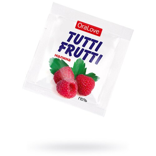 Купить Съедобная гель-смазка TUTTI-FRUTTI для орального секса со вкусом малины, 4гр по 20 шт в упаковке, Биоритм, Интимные смазки