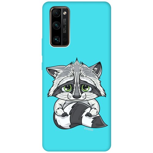 фото Ультратонкая защитная накладка soft touch для honor 30 pro+ с принтом "crying raccoon" мятная gosso