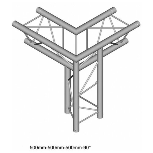 Dura Truss DT23-C34LD узел стыковочный 3-х лучевой, 90 градусов, сечение 220 х 220 мм, длина сторон 50 см