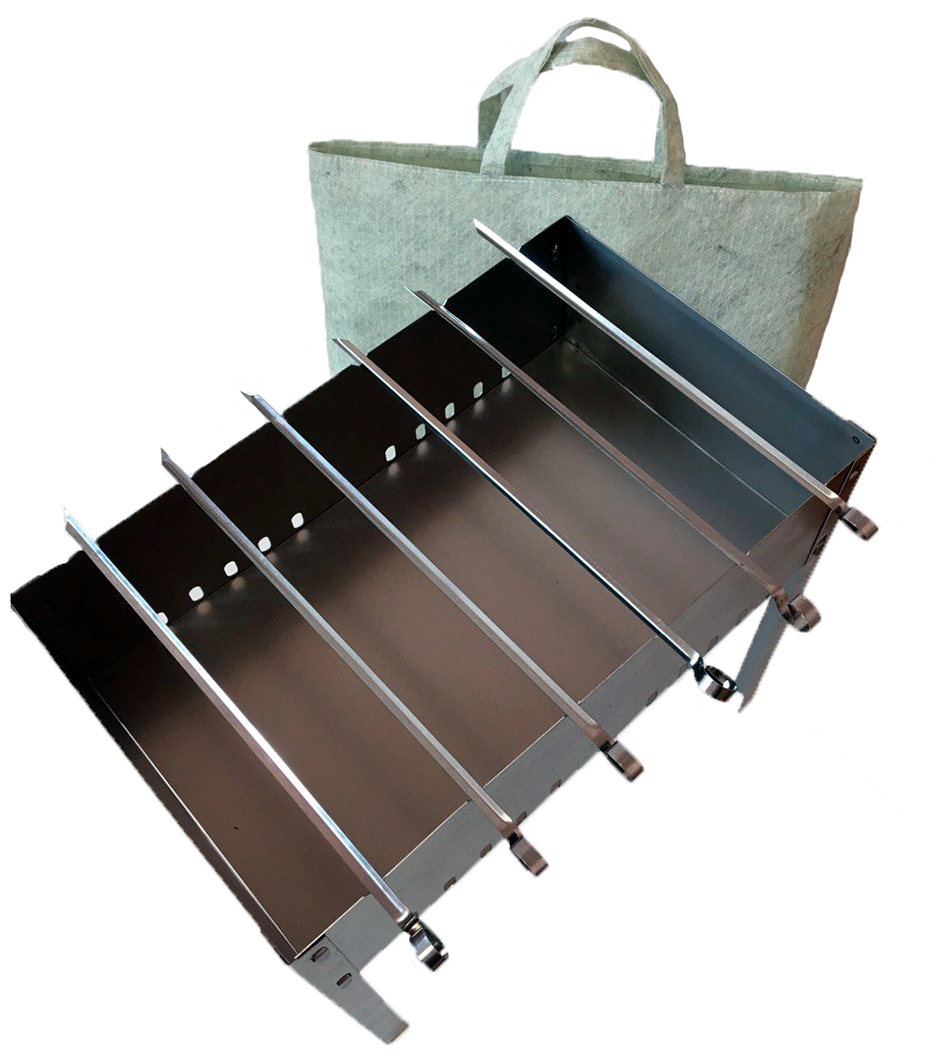Мангал сборный многоразовый, сталь 0,6 мм с шампурами и сумкой в комплекте - фотография № 2