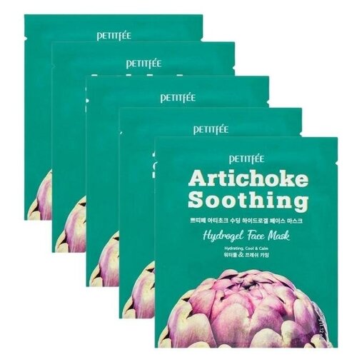 фото Гидрогелевая маска с экстрактом артишока petitfee artichoke soothing hydrogel face mask, 5 шт