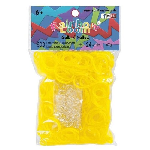 набор для плетения браслетов из резиночек rainbow loom finger loom фингер лум зеленый Резинки для плетения браслетов Rainbow Loom Желтый Yellow (B0058)